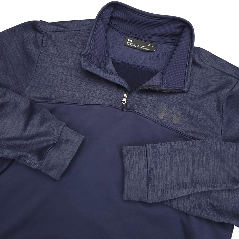 Under Armour Sweatshirt Mensβ Large Navy ColdGear Quarter Zip Pullover Athletic